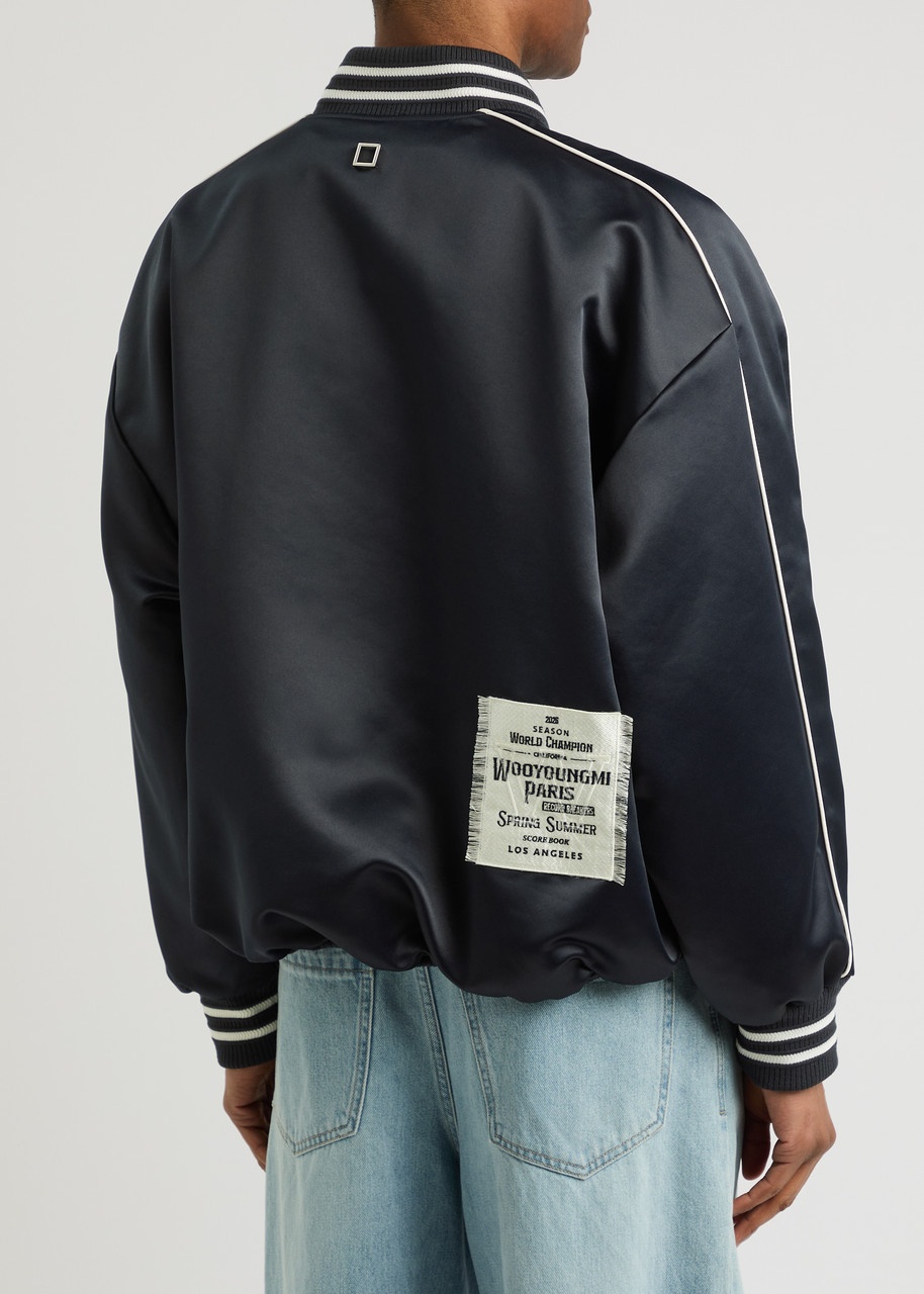 Wooyoungmi Logo-appliquéd Satin Bomber Jacket - 3