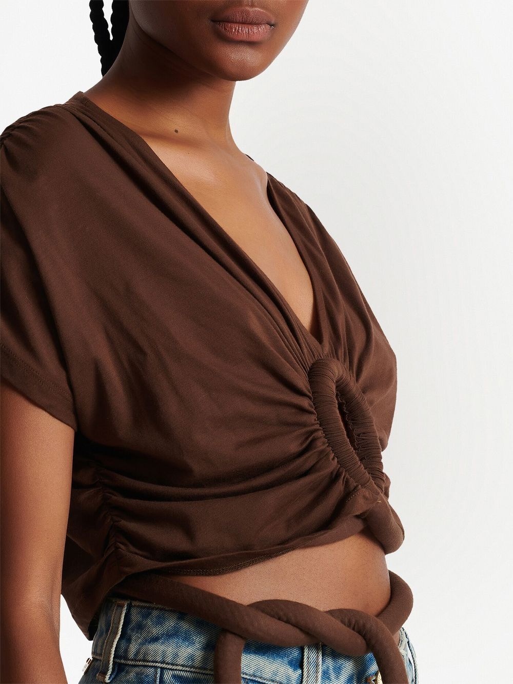 knotted cropped top - 5