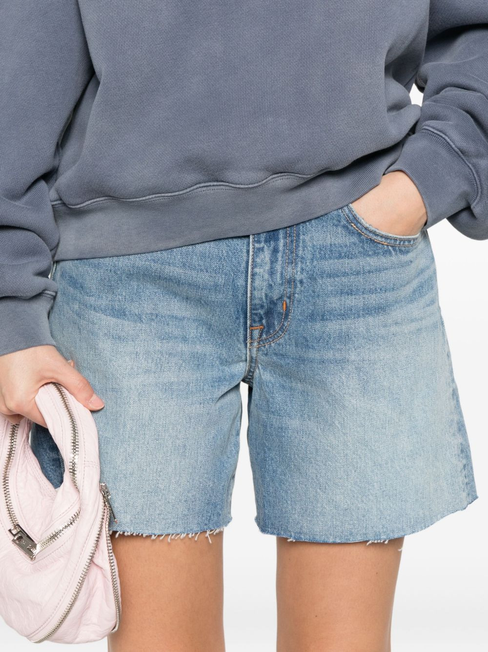 Sienna frayed-hem denim shorts - 5