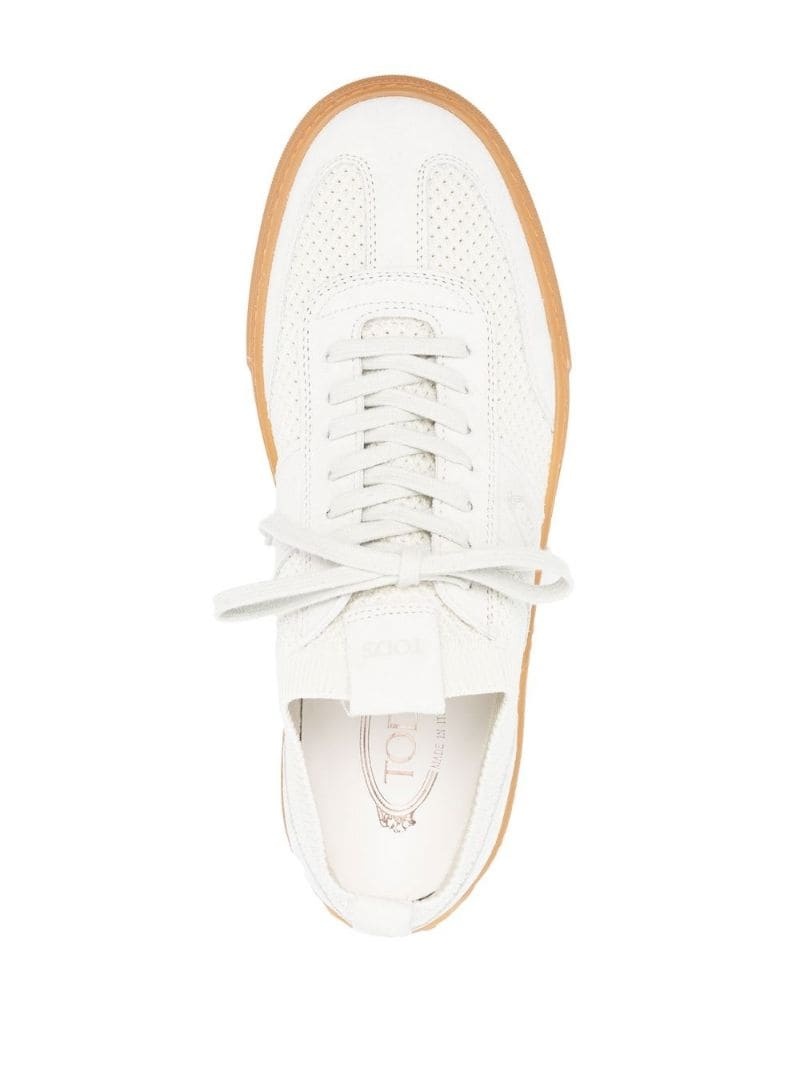 suede-panelled low-top sneakers - 4