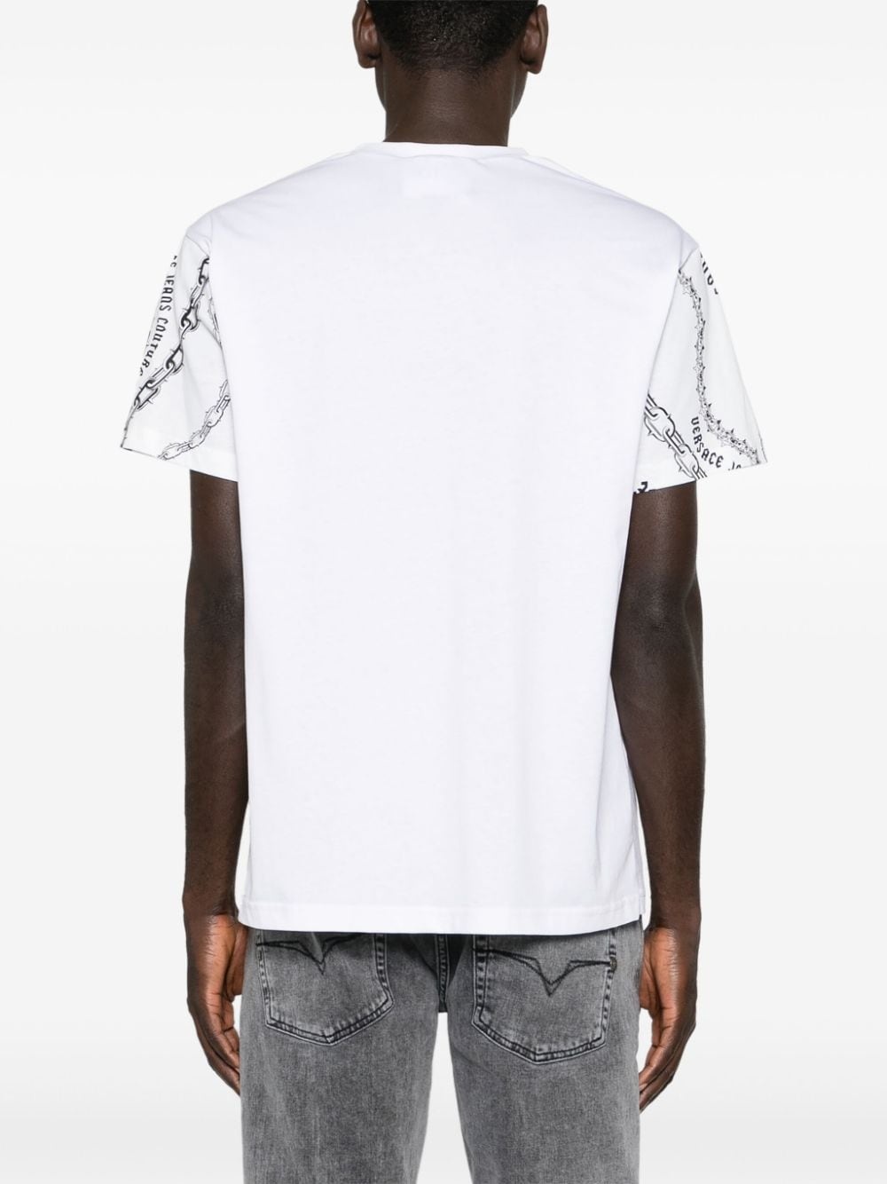 logo-print panelled T-shirt - 4
