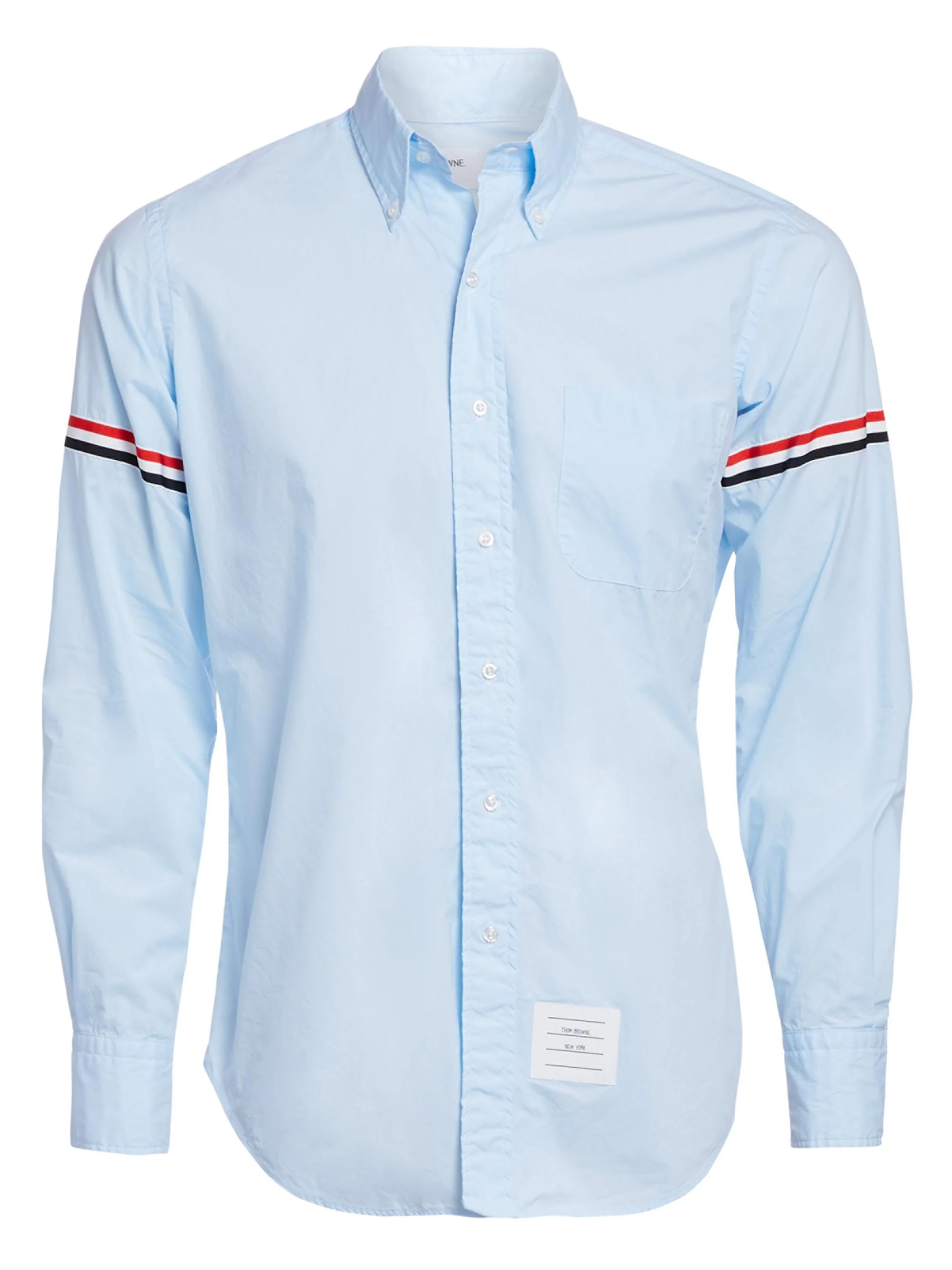 Men's Button-Down Two-Toned Armband Button-Down Shirt - Light Blue - 1