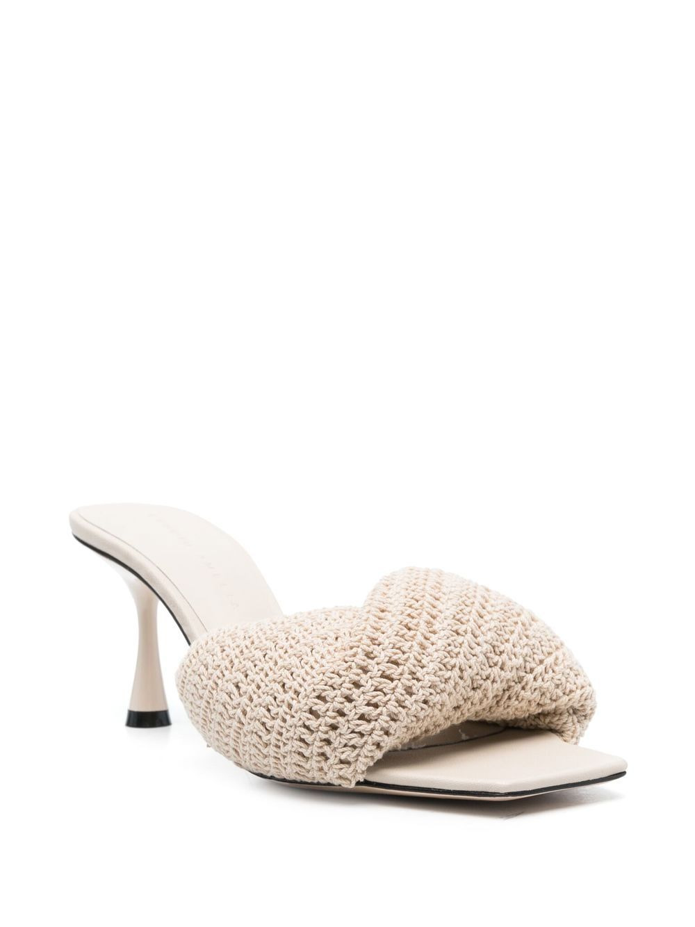 75mm twist-detail crochet mules - 2