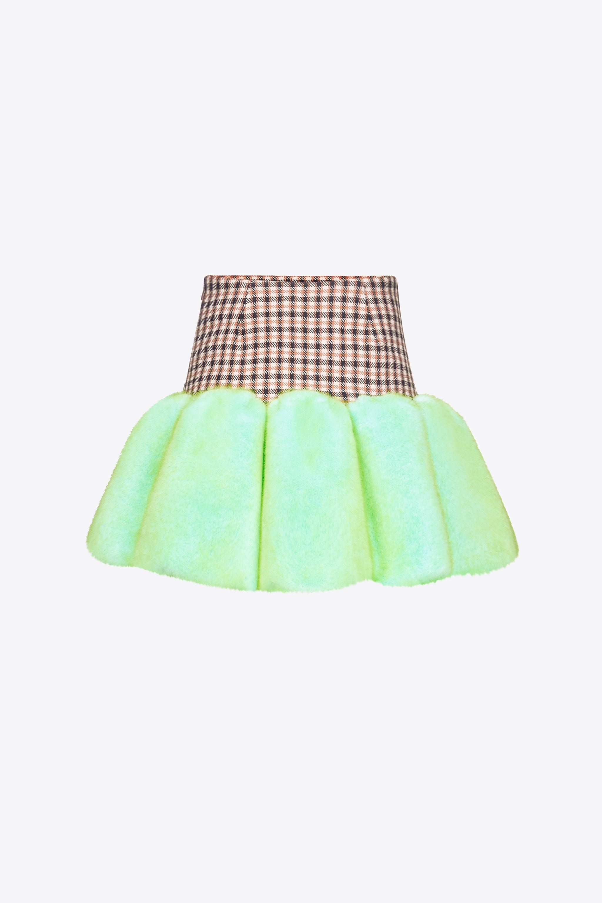 FAUX FUR GODET MINI SKIRT - 2