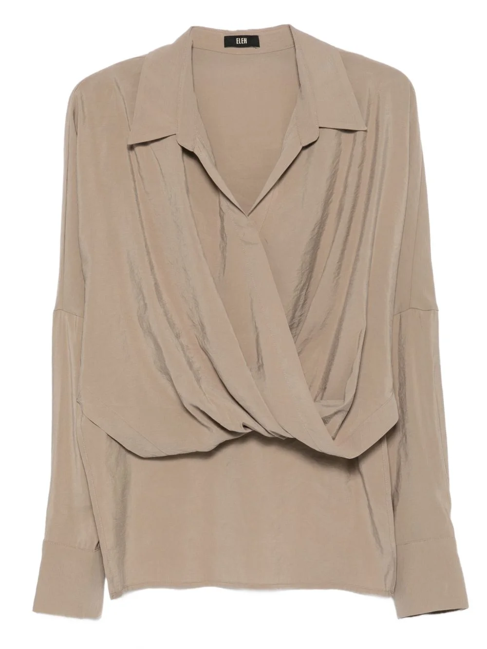 wrap-effect cotton blouse - 1