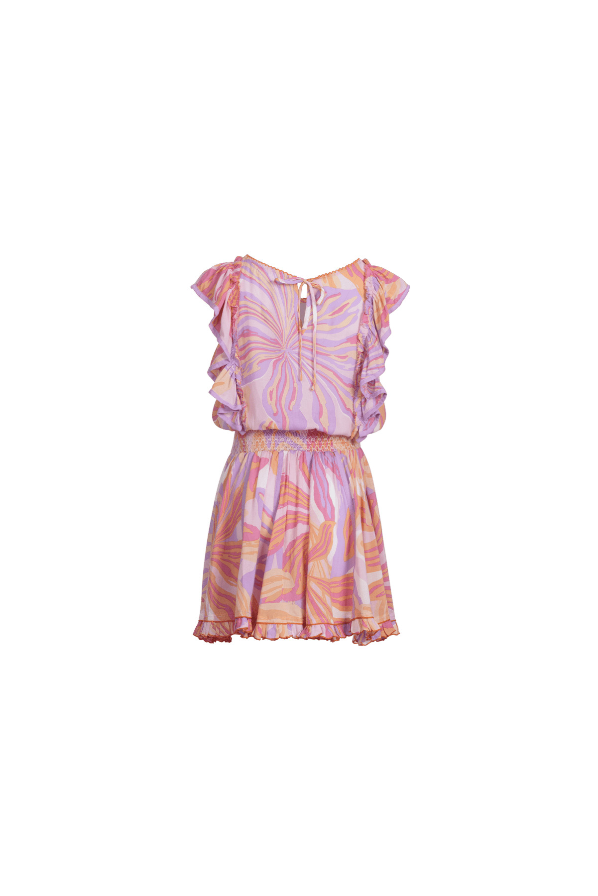 Mini Dress Kikka for girls - Pink Seaweed - 2