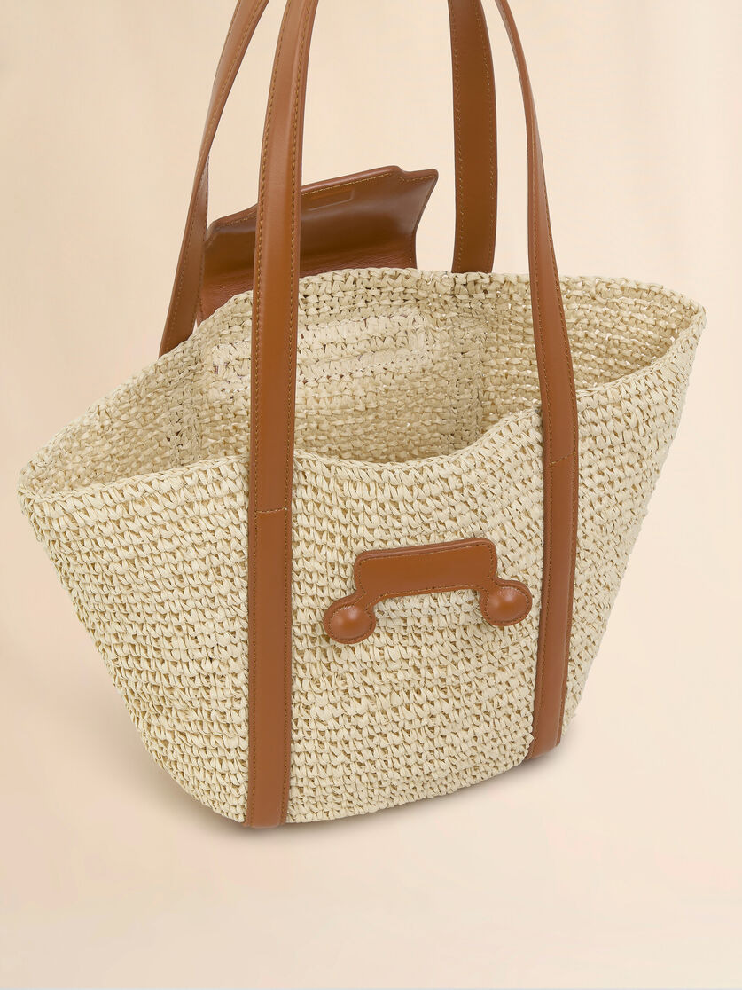 SMALL NATURAL RAFFIA-EFFECT TRUNKAROO BEACH BAG - 4