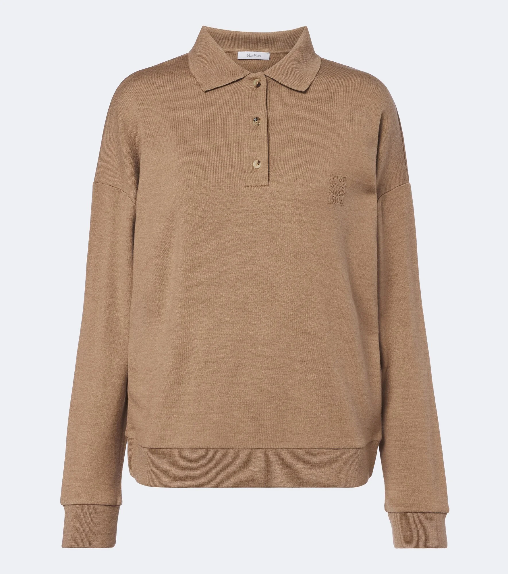 Virgin wool polo sweater - 1