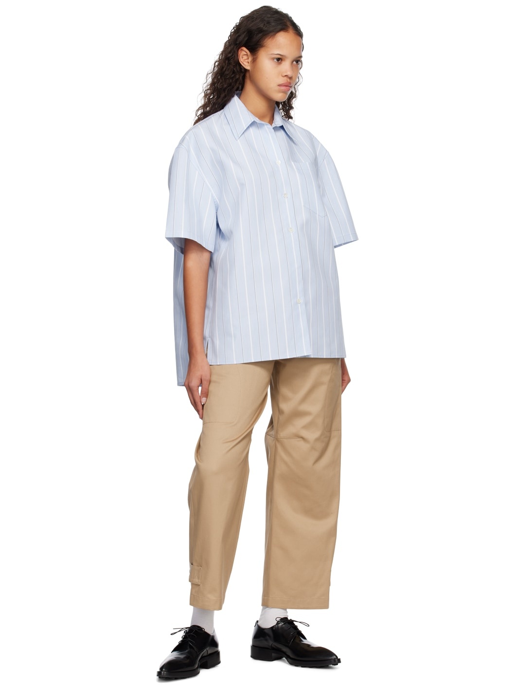Beige Press-Stud Trousers - 4