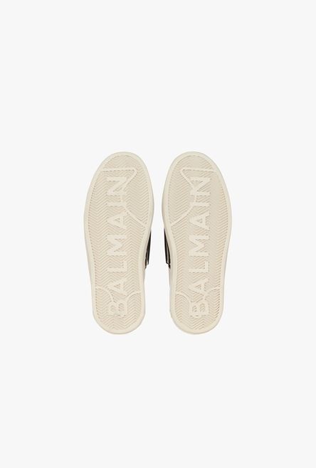 White leather B-Court sneakers with bicolor jacquard bands - 7