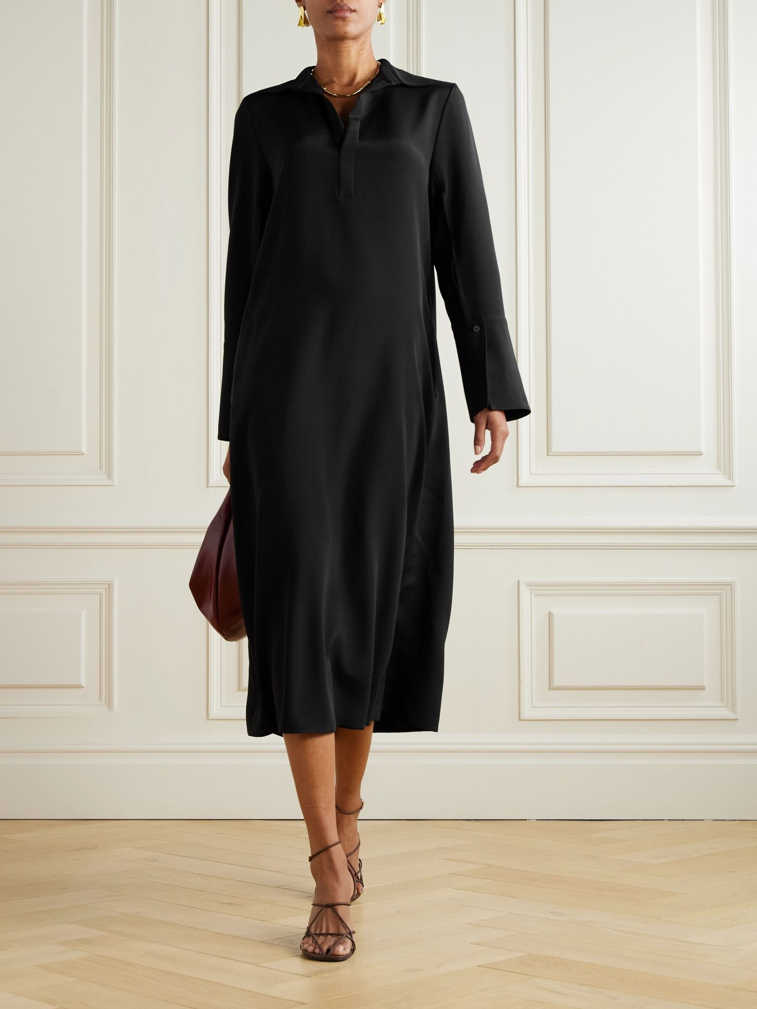 Ossola silk-blend shirt dress Black - 2