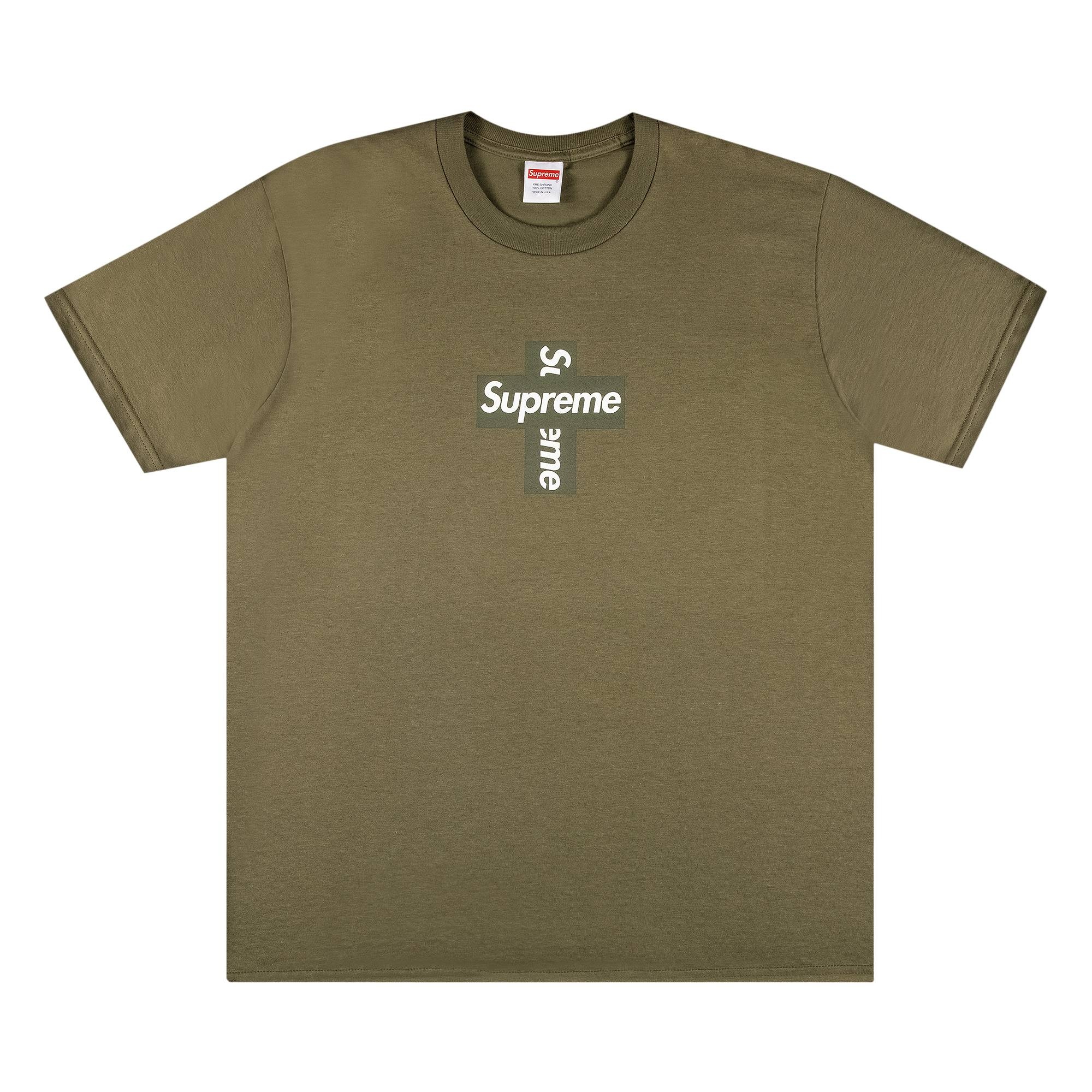 Supreme Cross Box Logo Tee 'Light Olive' - 1