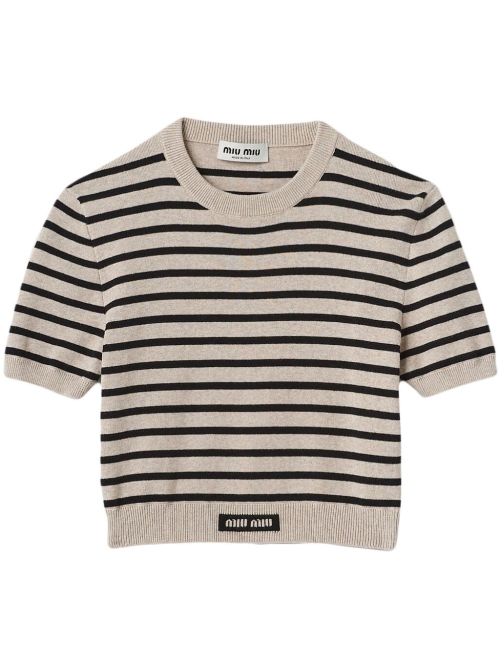 striped short-sleeve jumper - 1