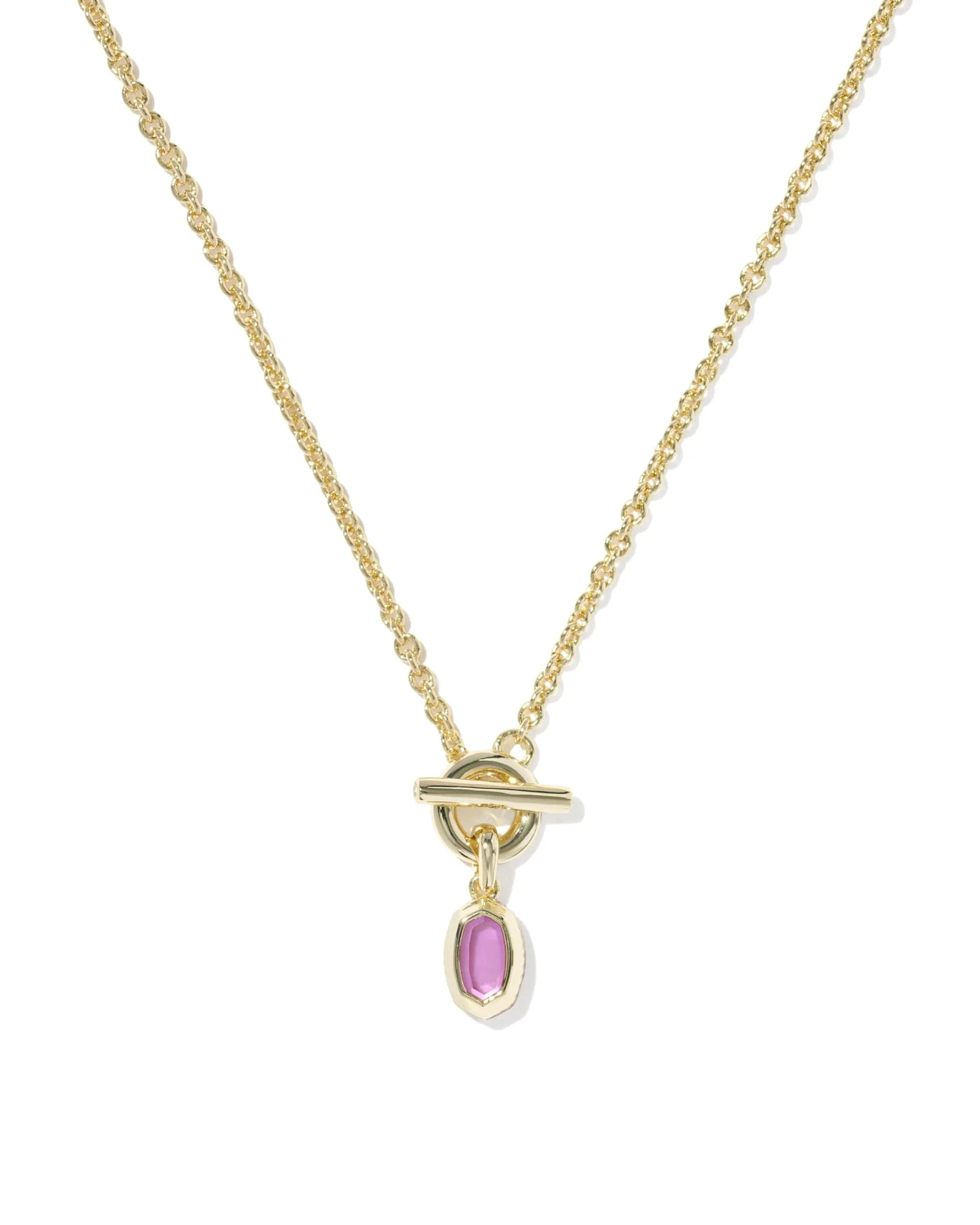 Mini Elisa Gold Toggle Short Pendant Necklace - 1