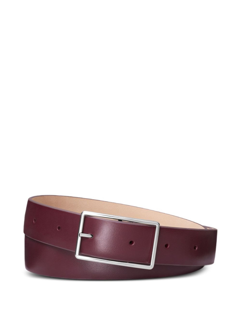 logo-plaque leather belt 1