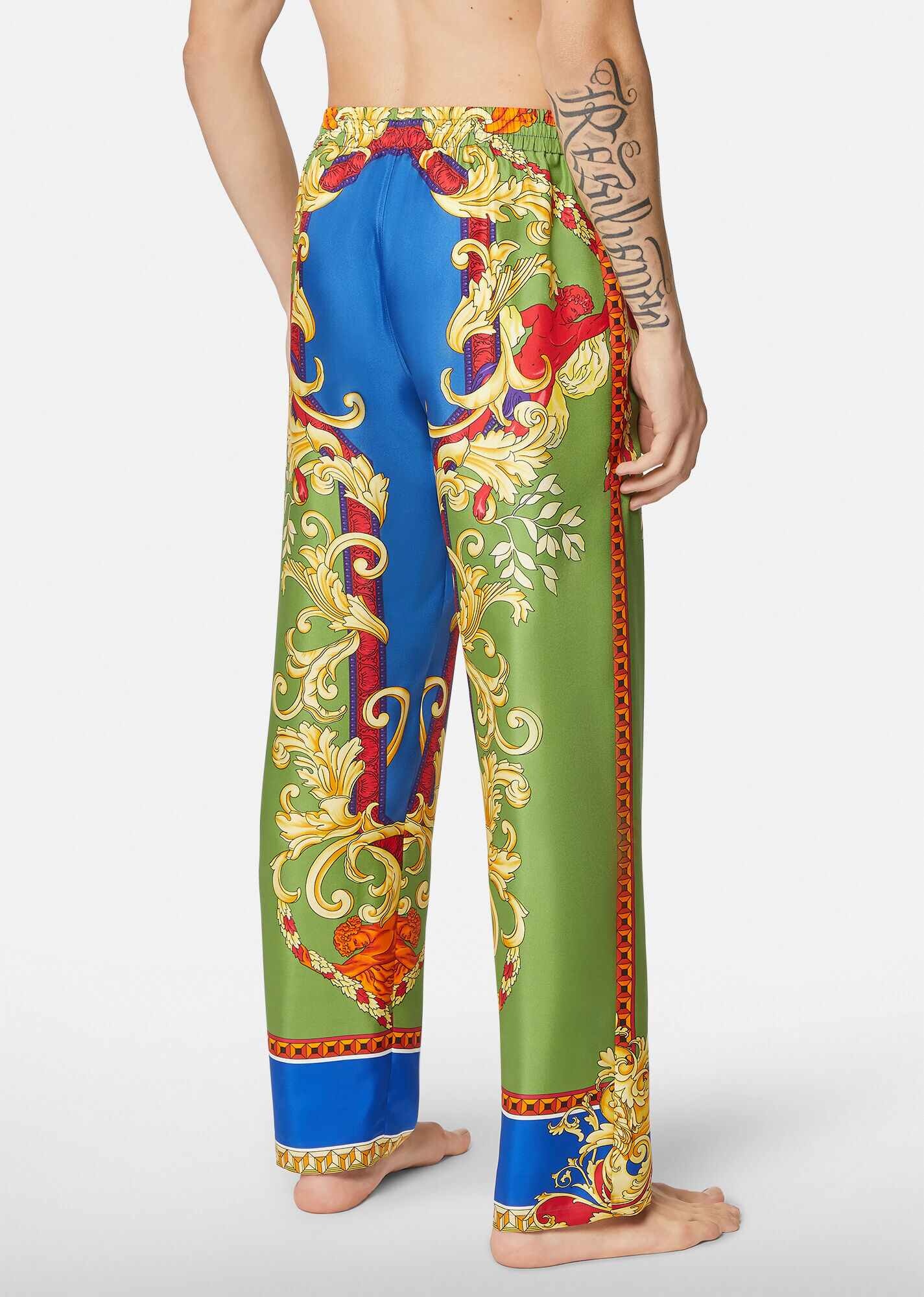 Medusa Renaissance Print Silk Pajama Pants - 3