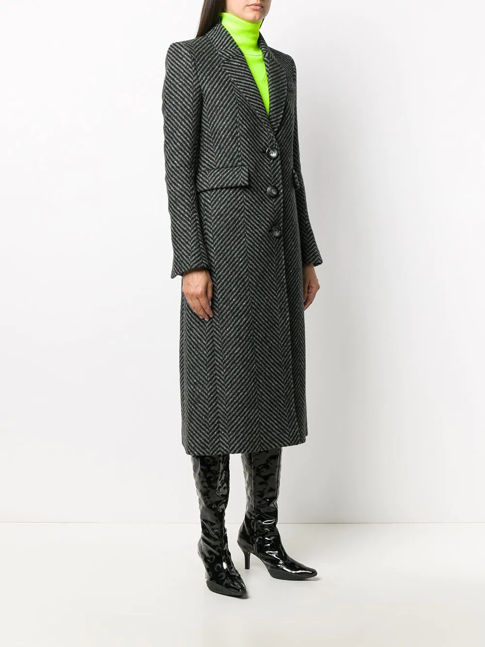 single-breasted tailored coat - 3