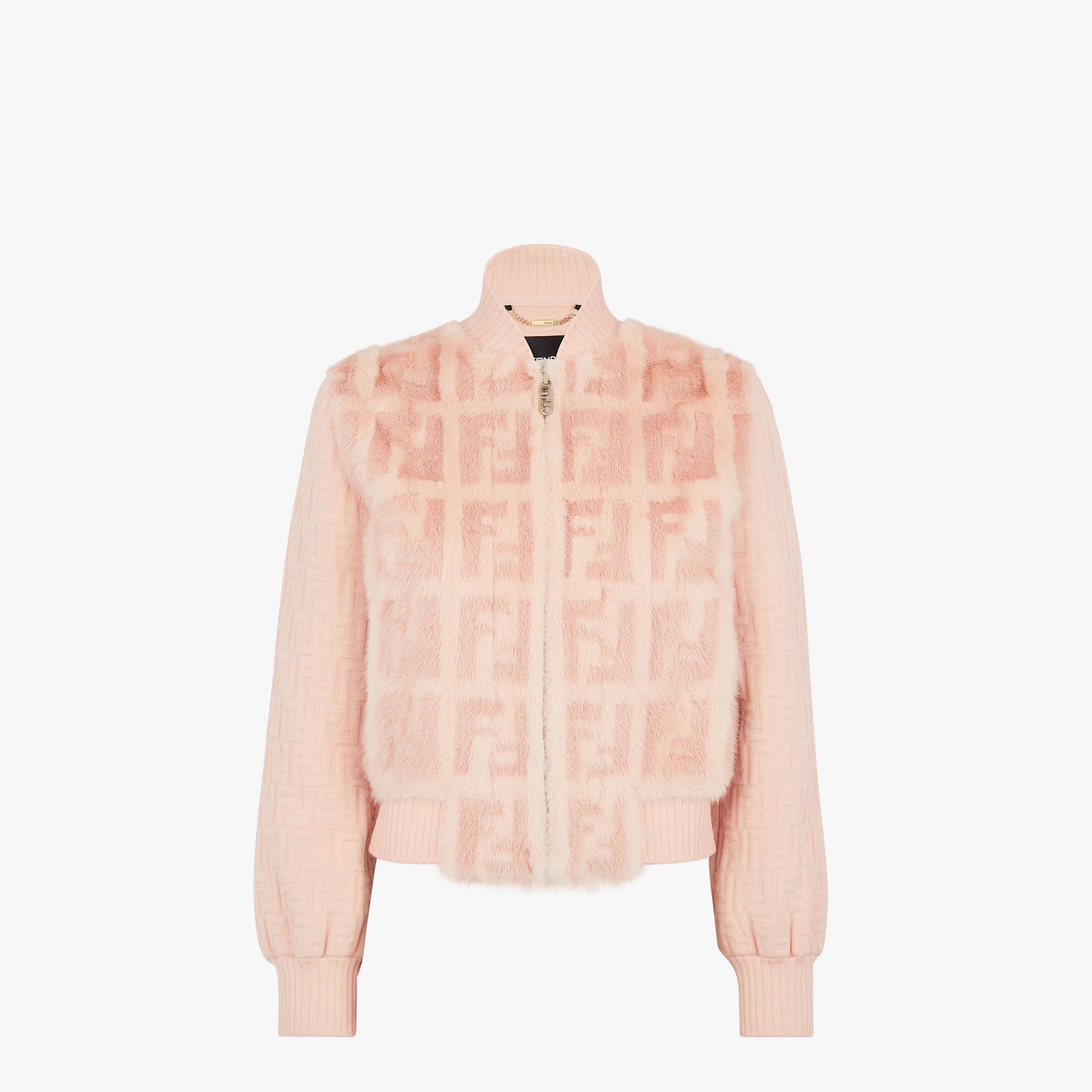 Pink mink bomber jacket - 1