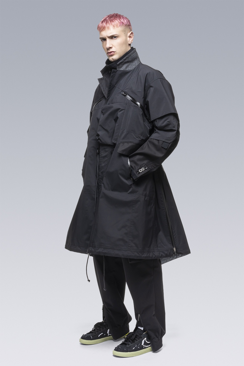 SAC-J2760 sacai / ACRONYM Trench Coat Black - 9