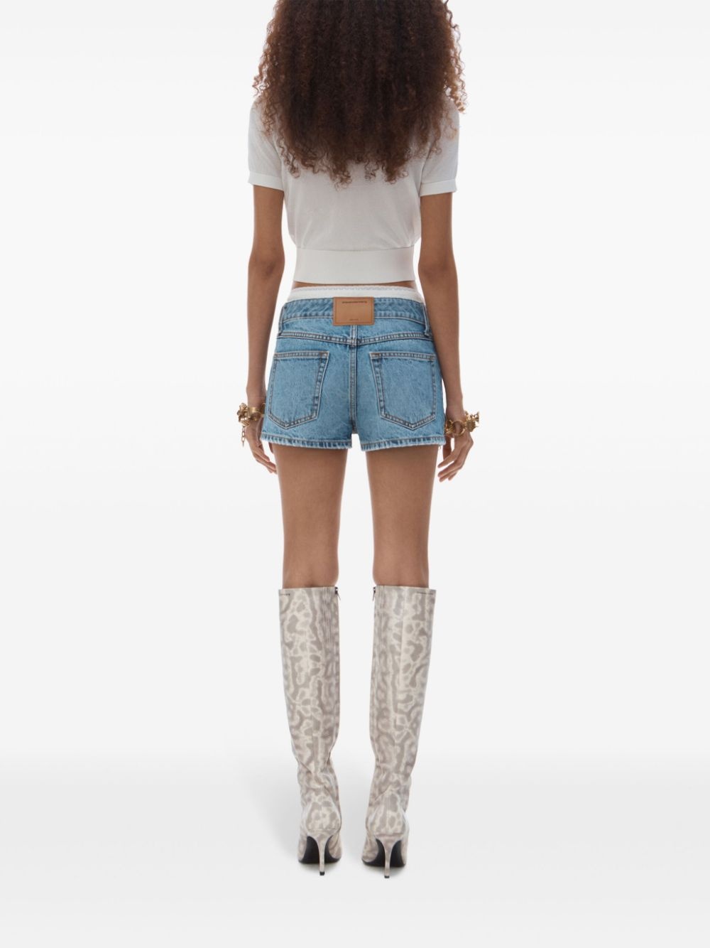high-rise denim shorts - 3