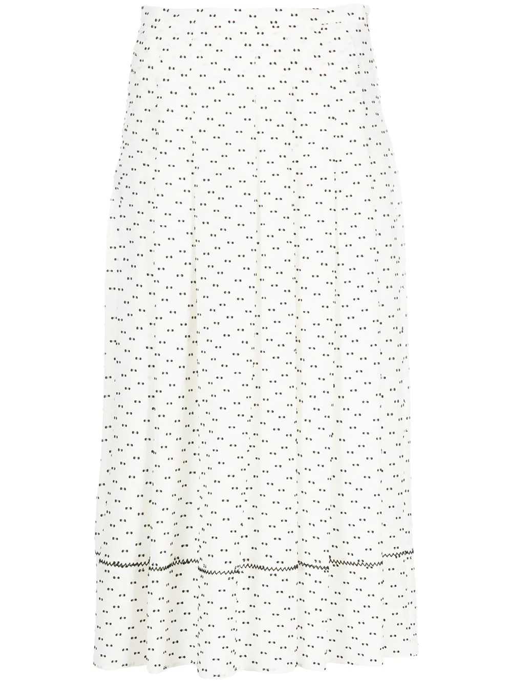 patterned pleated skirt - 1