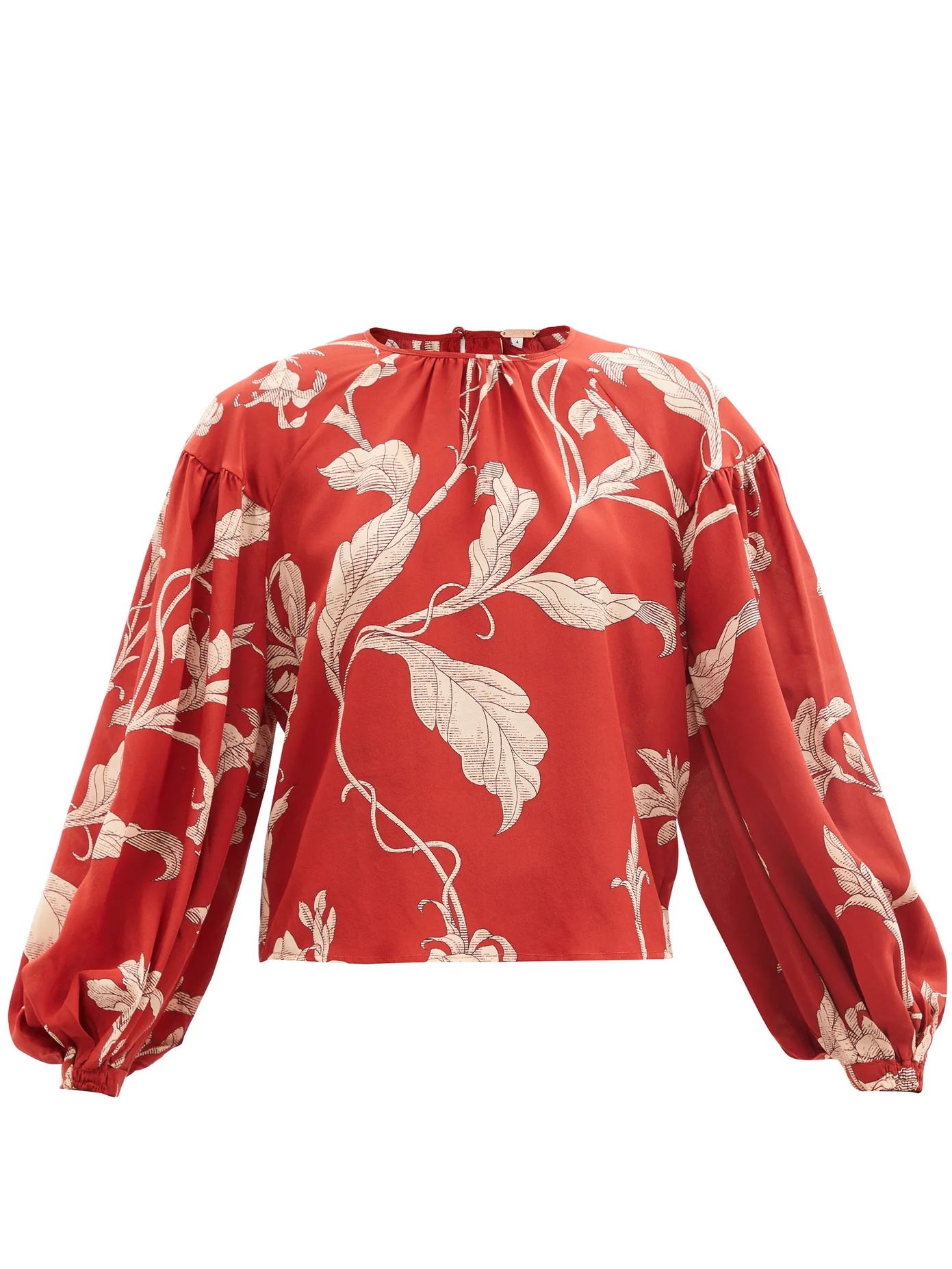 Hecho Por Amor floral-print silk-crepe blouse - 1