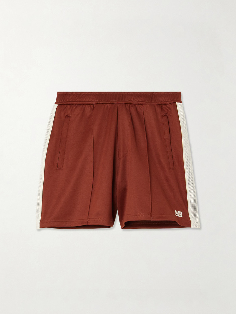 Motion Embroidered Mesh-trimmed Jersey Shorts 1