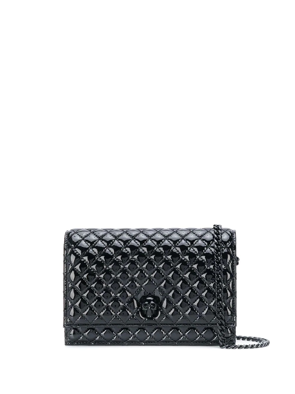 skull quilted shoulder bag - 1