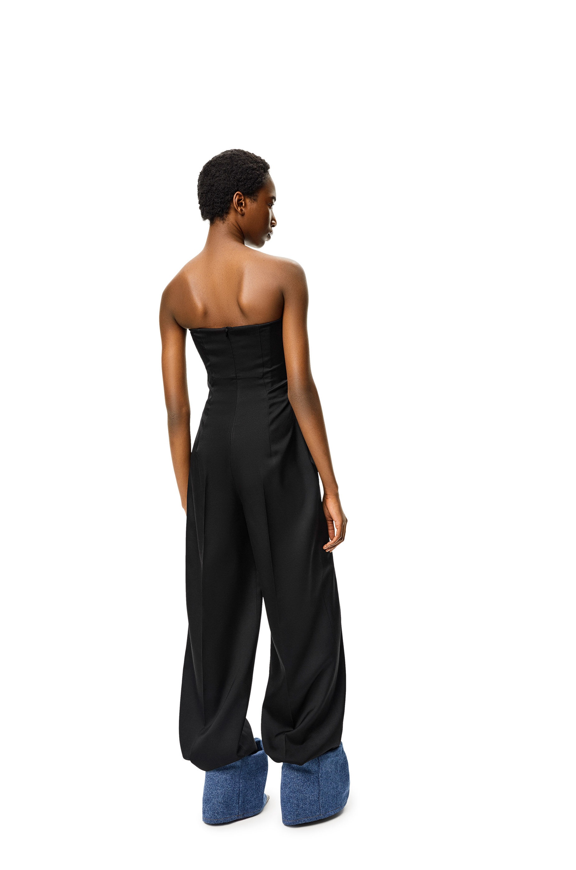 Bustier jumpsuit in wool and silk - 4