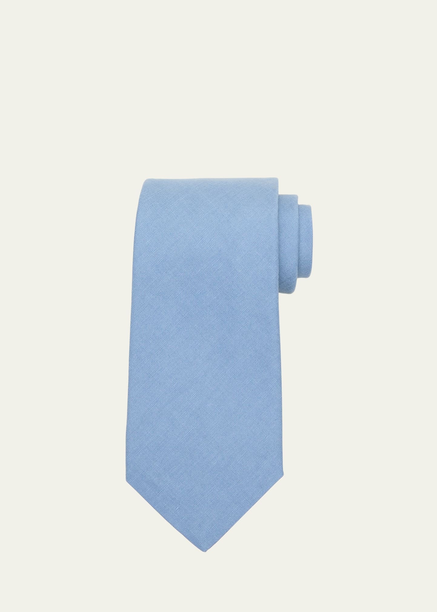 Men's Solid Silk-Linen Tie - 1