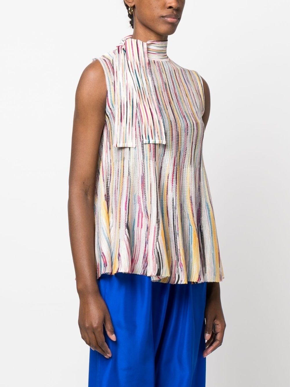 tie-fastening knitted top - 3