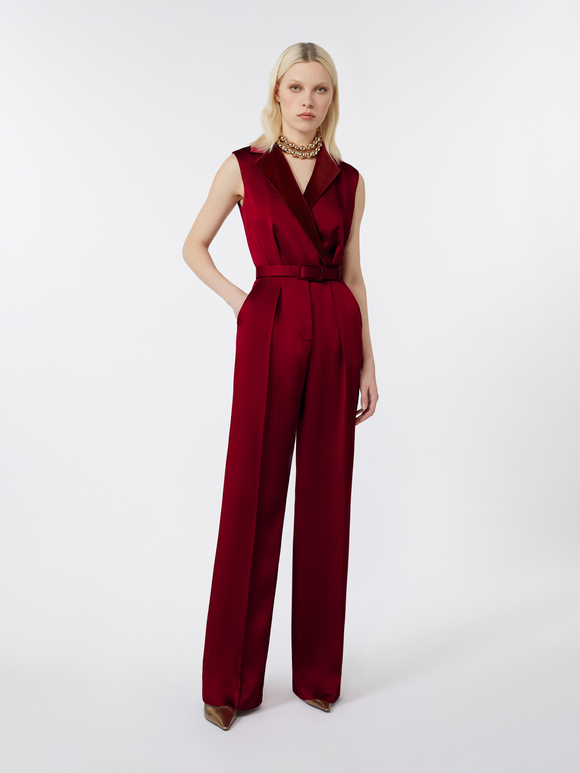 SCALATA Tuxedo jumpsuit in enver satin - 2