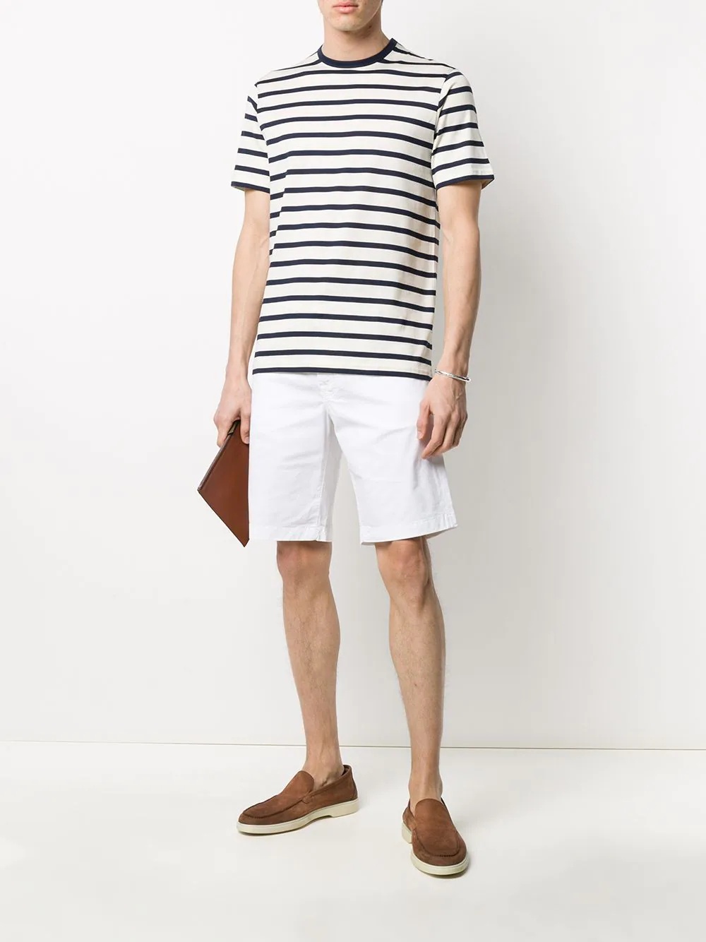 striped crew neck T-shirt - 2
