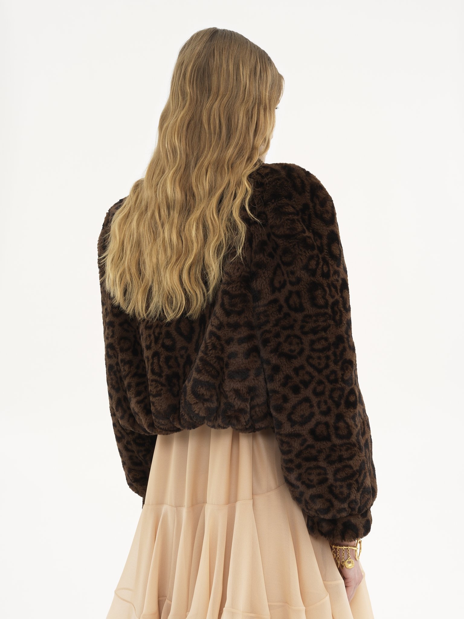 CROPPED BOMBER JACKET IN FAUX FUR - 6
