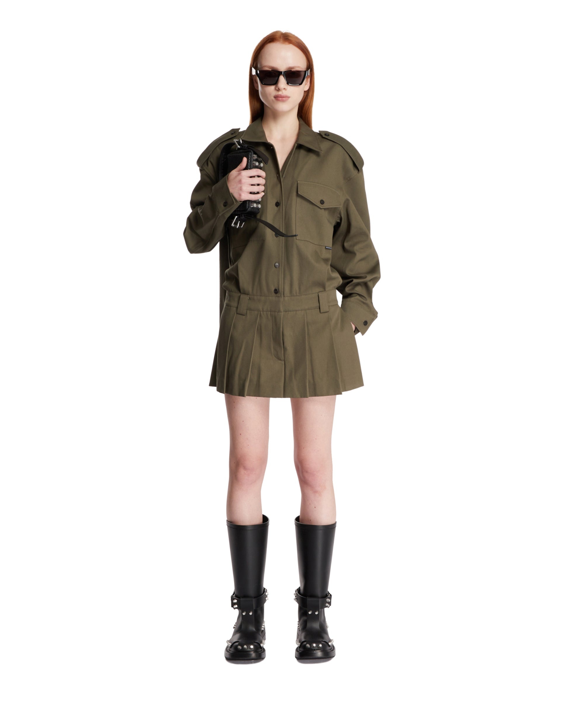 関税送料込☆【Alexander Wang】cotton twill jumpsuit Alexander Wang Green Cotton Twill Jumpsuit | antonia
