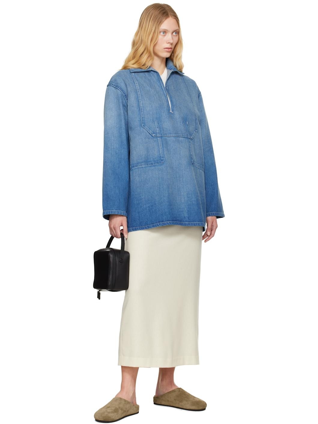 AURALEE Off-White Airy Smooth Cashmere Maxi Skirt | REVERSIBLE
