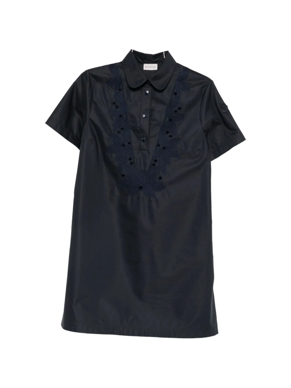 broderie-anglaise short-sleeve mini dress - 1