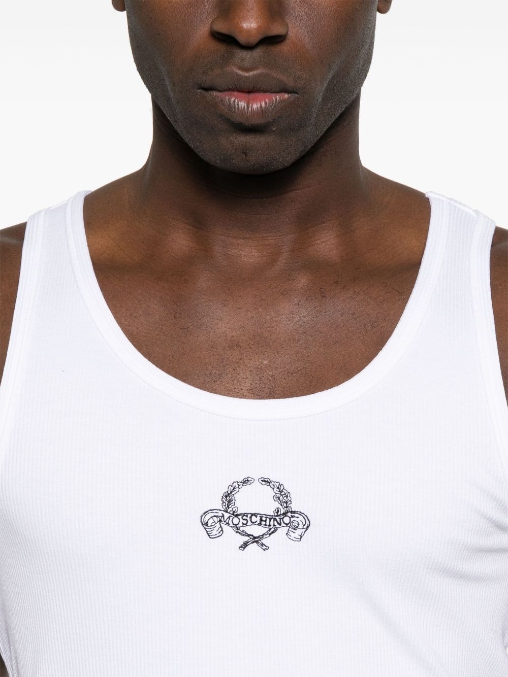 logo-embroidered tank top - 4