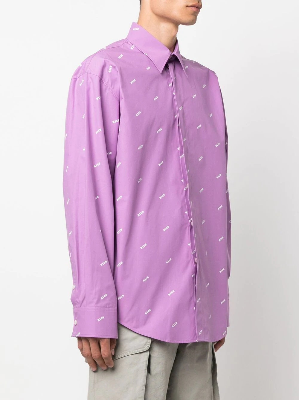 logo-print long-sleeve shirt - 3