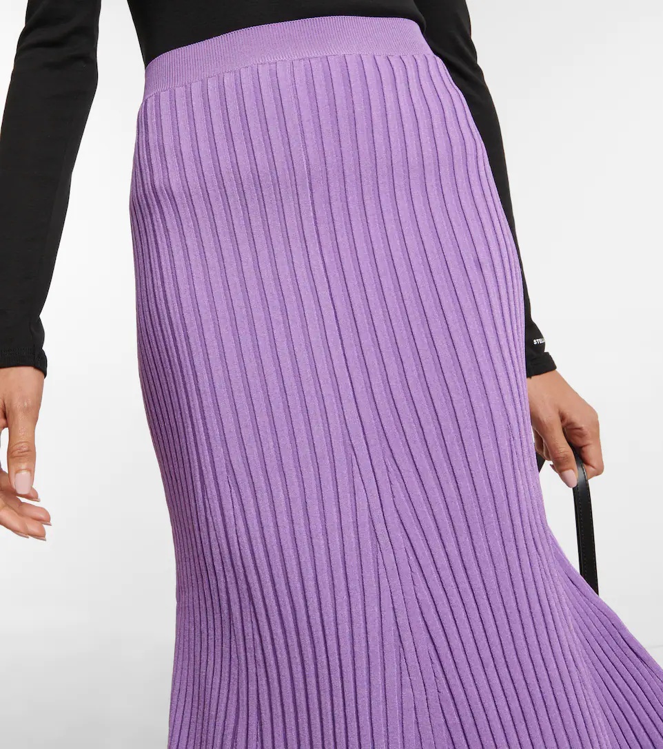 Ribbed-knit midi skirt - 4