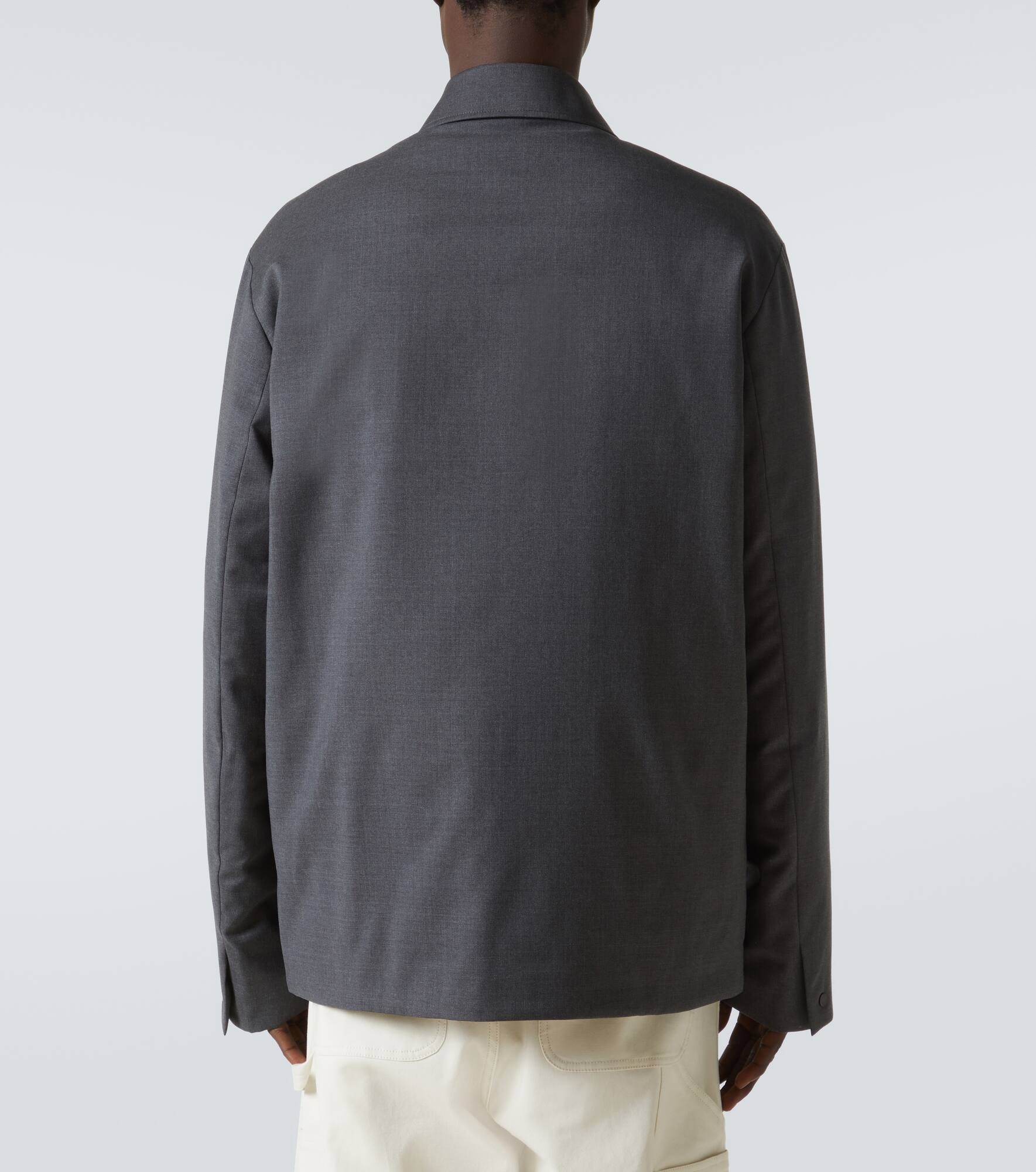 Wool-blend and down overshirt - 4