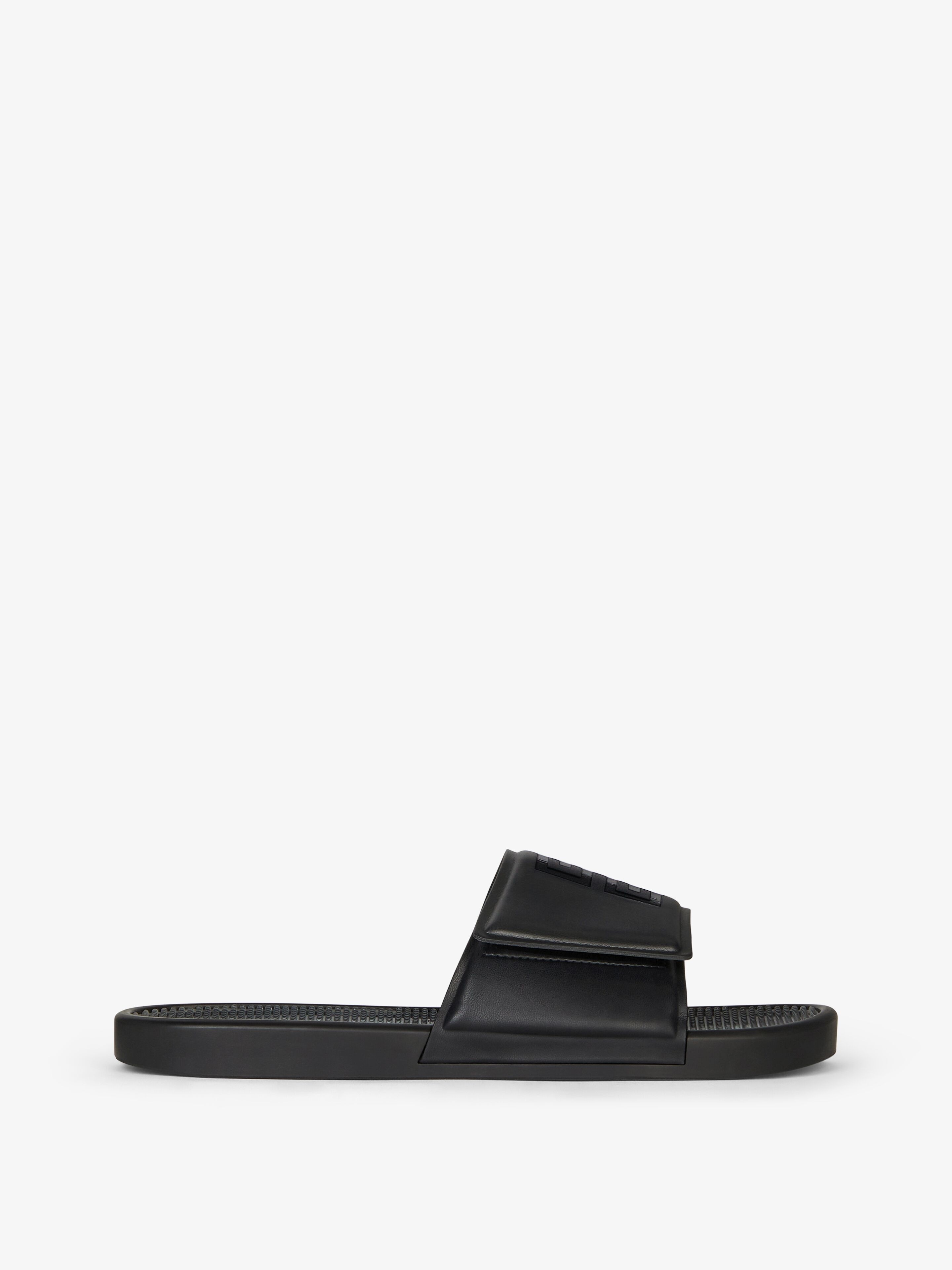 SLIDE FLAT SANDALS IN SYNTHETIC LEATHER - 1