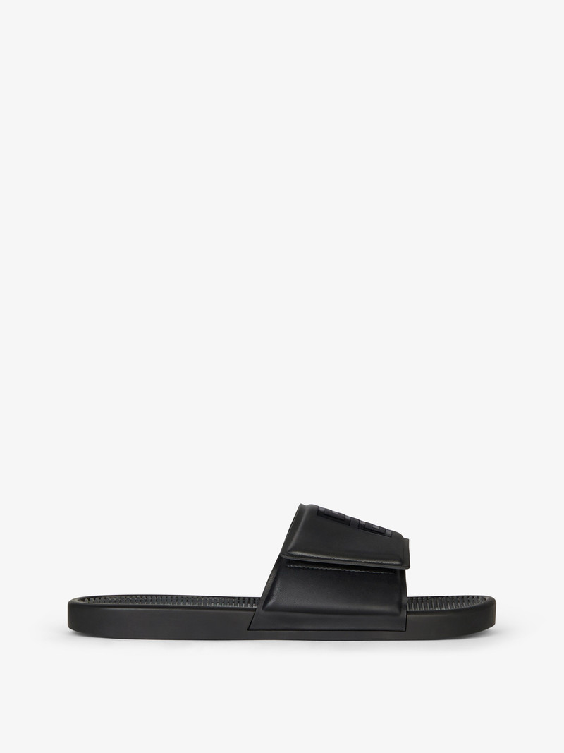 SLIDE FLAT SANDALS IN SYNTHETIC LEATHER 1