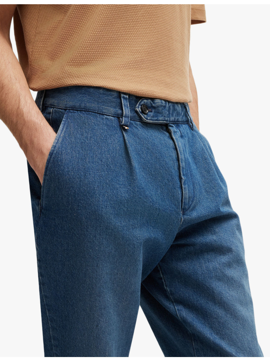 Slim-fit straight-leg denim trousers - 5