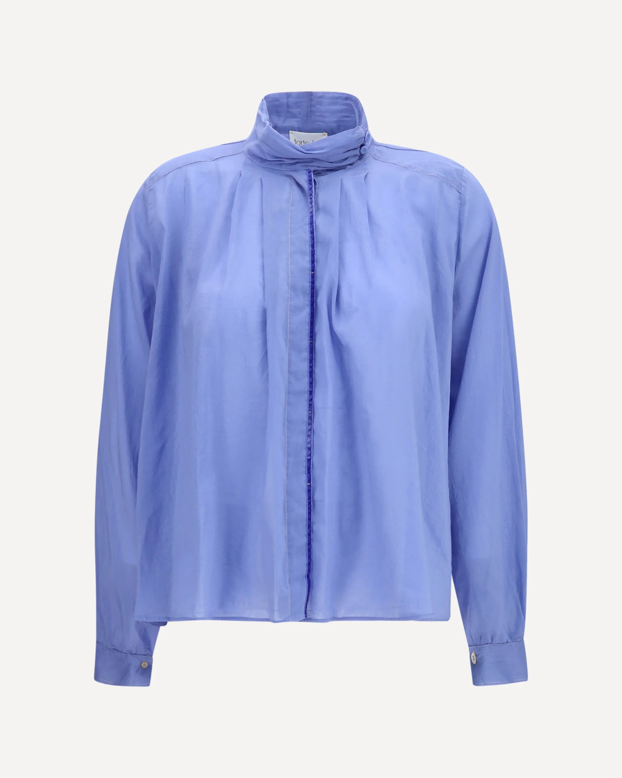 pleated high-neck Blouse - 1