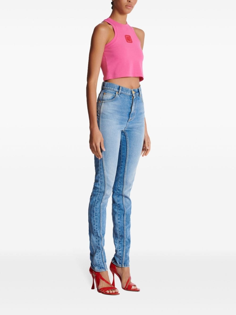 high-rise slim-cut jeans - 3