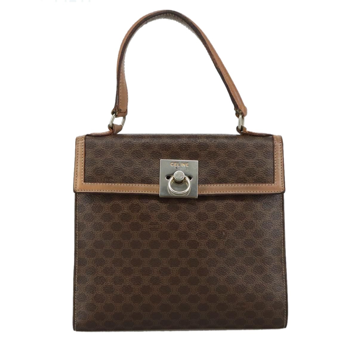 CELINE Macadam Canvas Hand Bag Pvc Leather Brown - 13