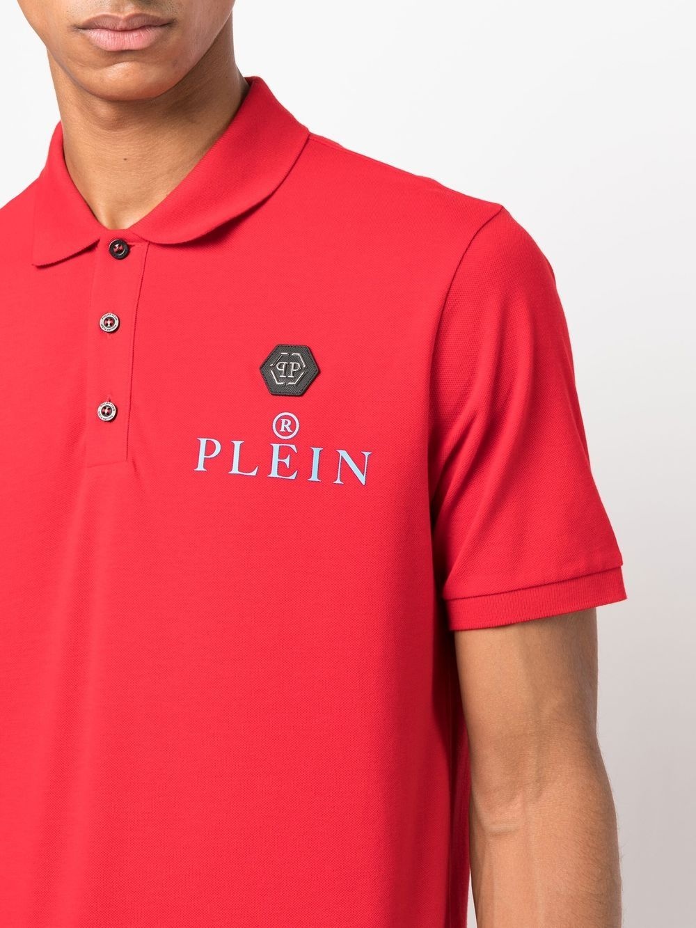 logo-plaque polo shirt - 5