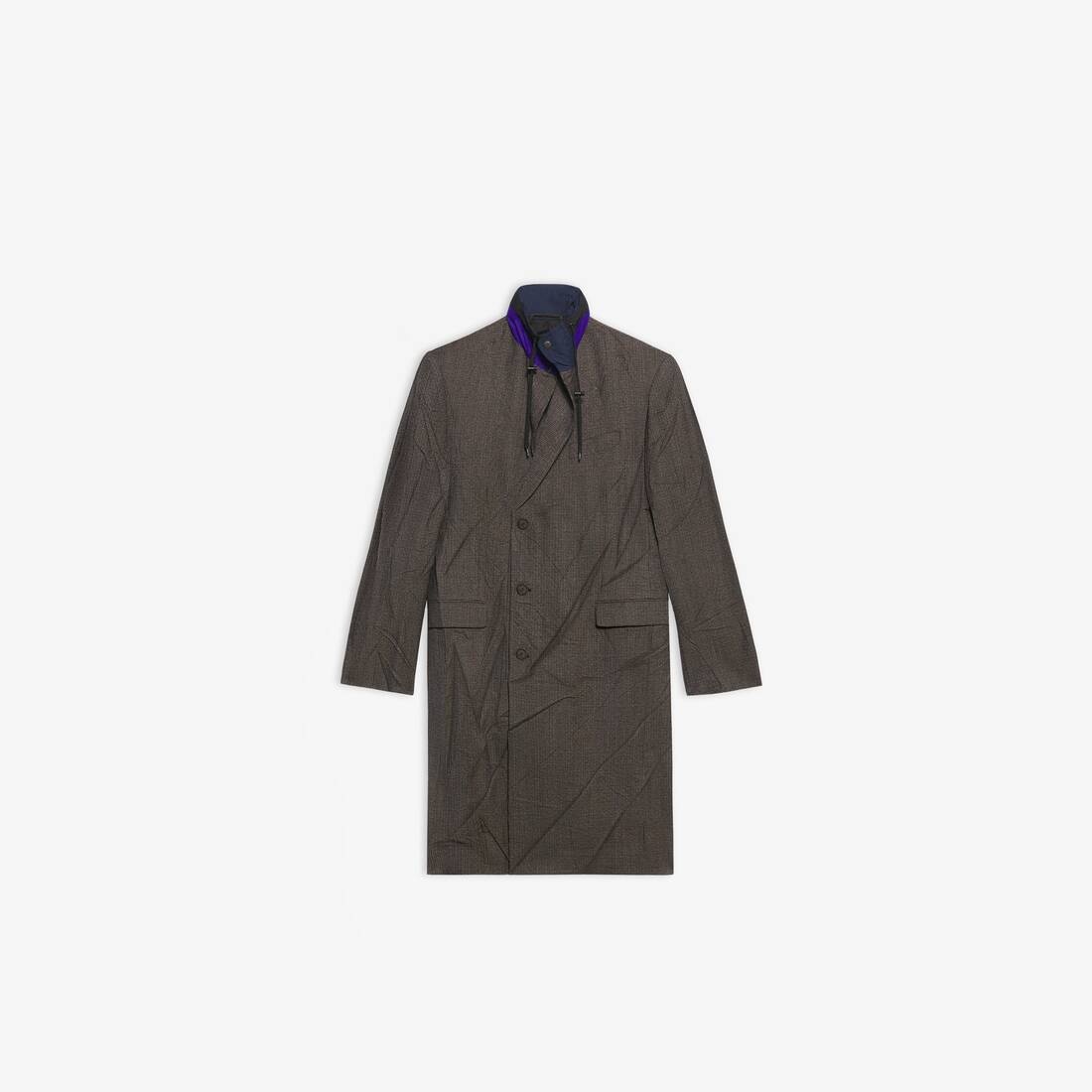 Parka Tailored Coat in Brown/marine Blue - 1
