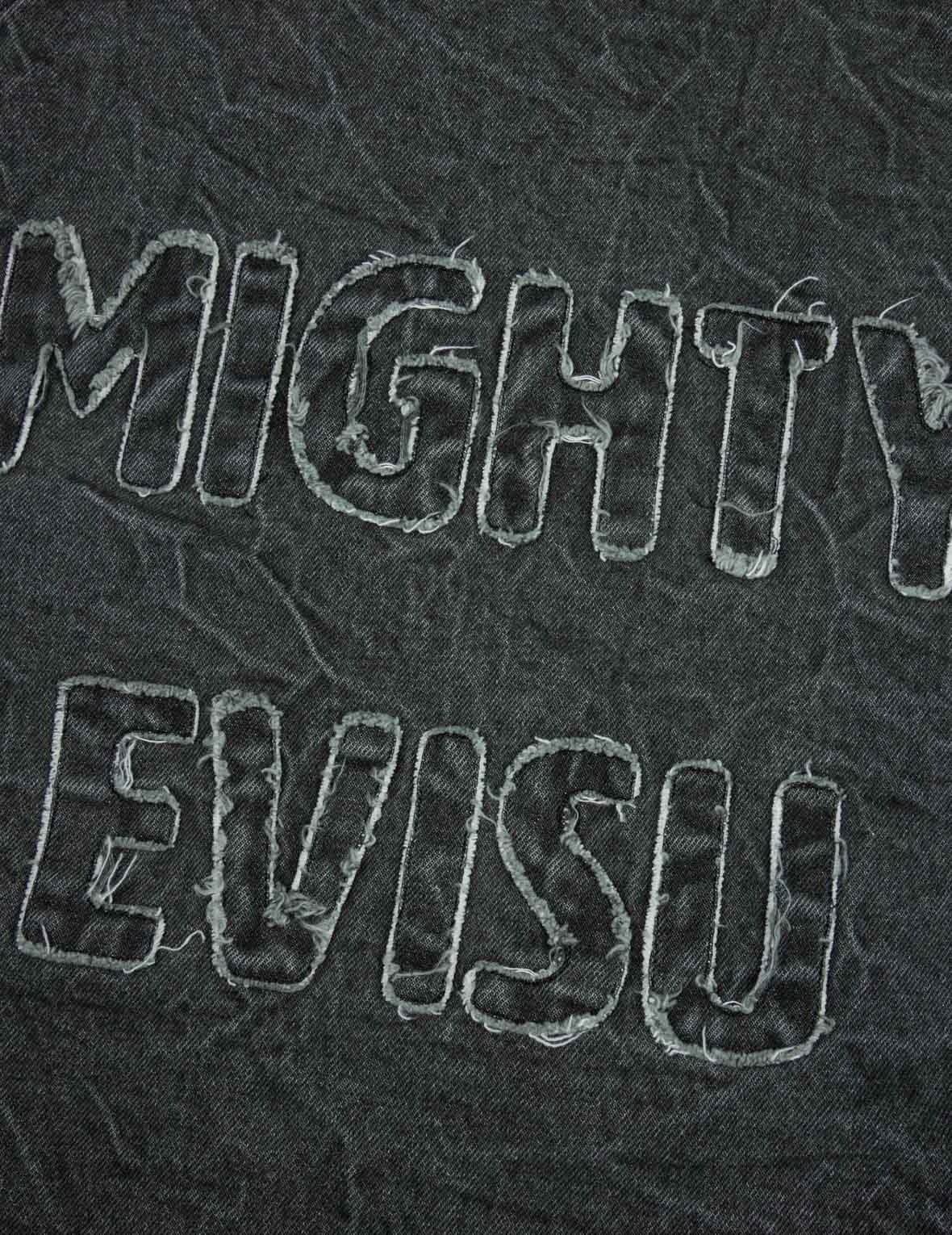 SEAGULL AND SLOGAN EMBROIDERY OVERSIZED  DENIM COACH JACKET - 14